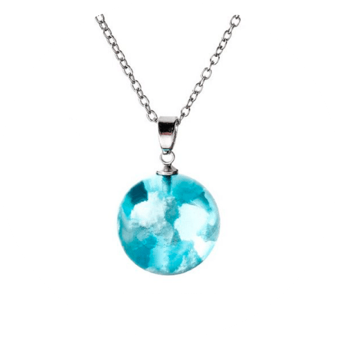 1 Blue Sky Cloud Resin Necklace