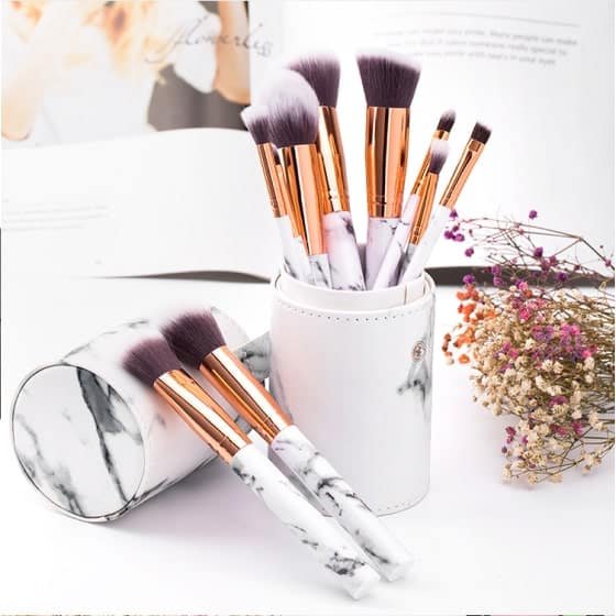 1-min - 2021-08-20T090441.639 White Marble Makeup Brush Set